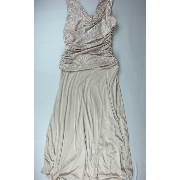 R&M Richards Long Formal Cowl Neck Dress Women's 14 Pastel RosePink Wedding Prom - Picture 15 of 15